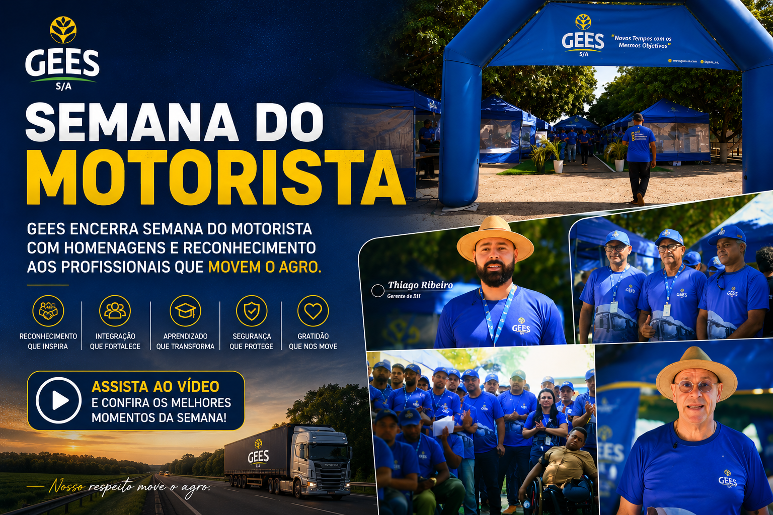 GEES encerra Semana do Motorista com homenagens e reconhecimento aos profissionais que movem o agro